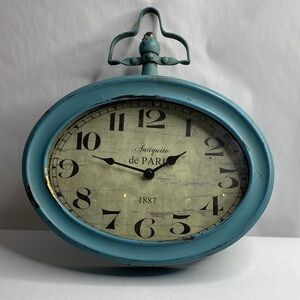 Blue Wall Clock Accent Home Decoration